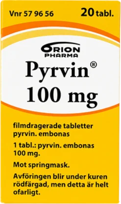 Pyrvin 100mg Mot springmask 20 tabletter