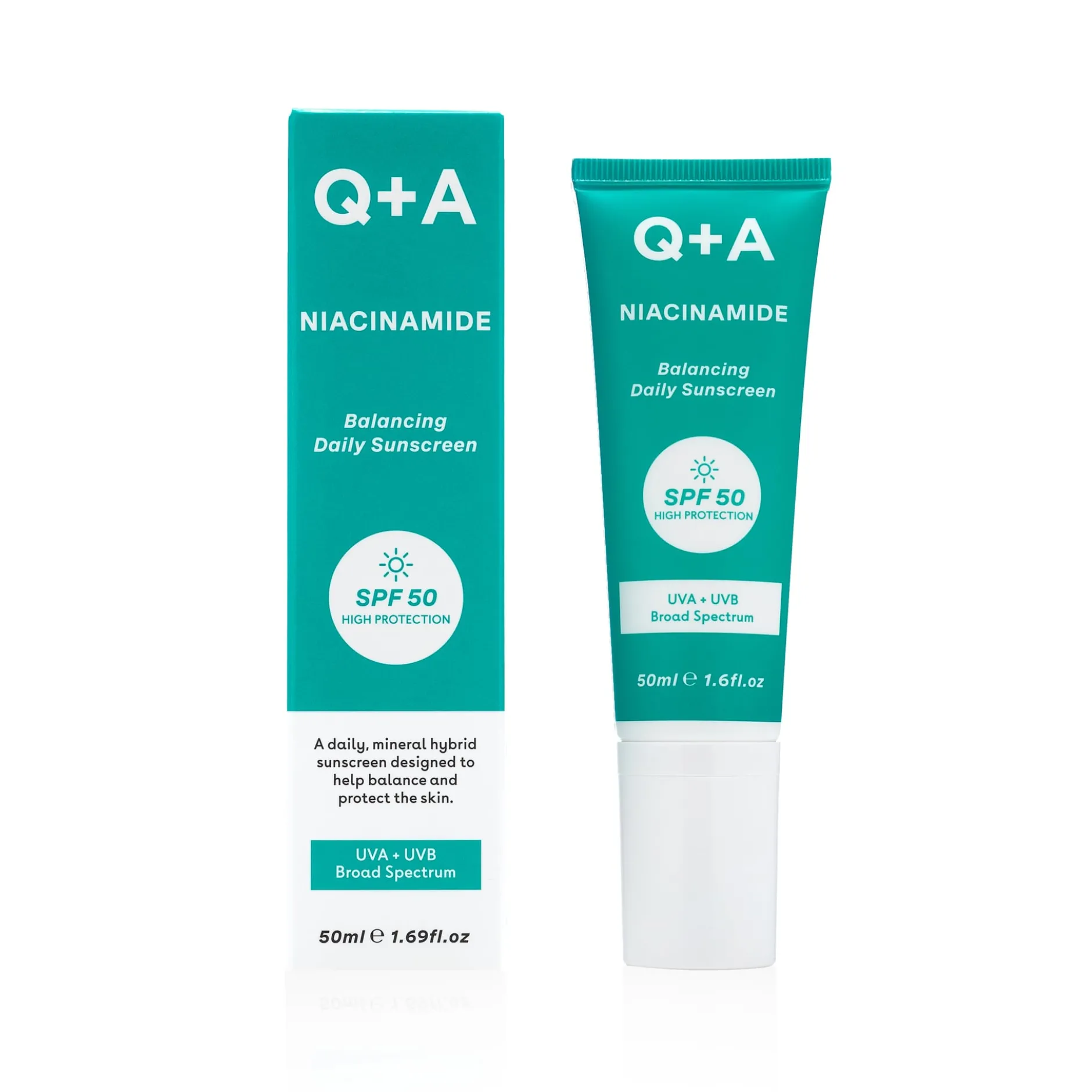 Q+A Niacinamide SPF50 Balancing Face Sunscreen 50 ml