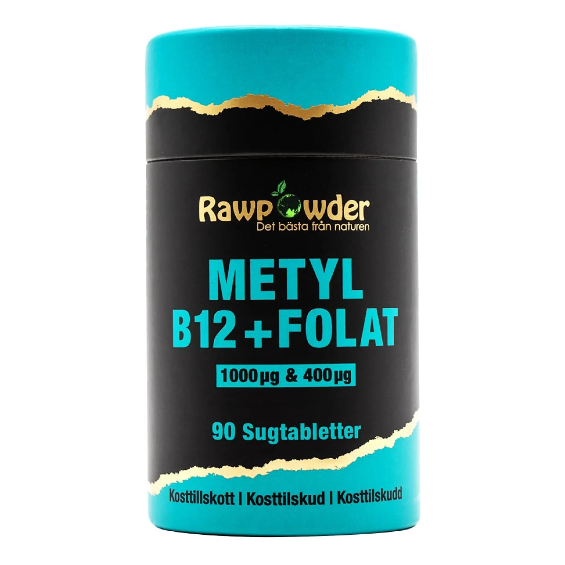 Rawpowder Metyl B12 1000μg + Folat 400μg 90 Sugtabletter