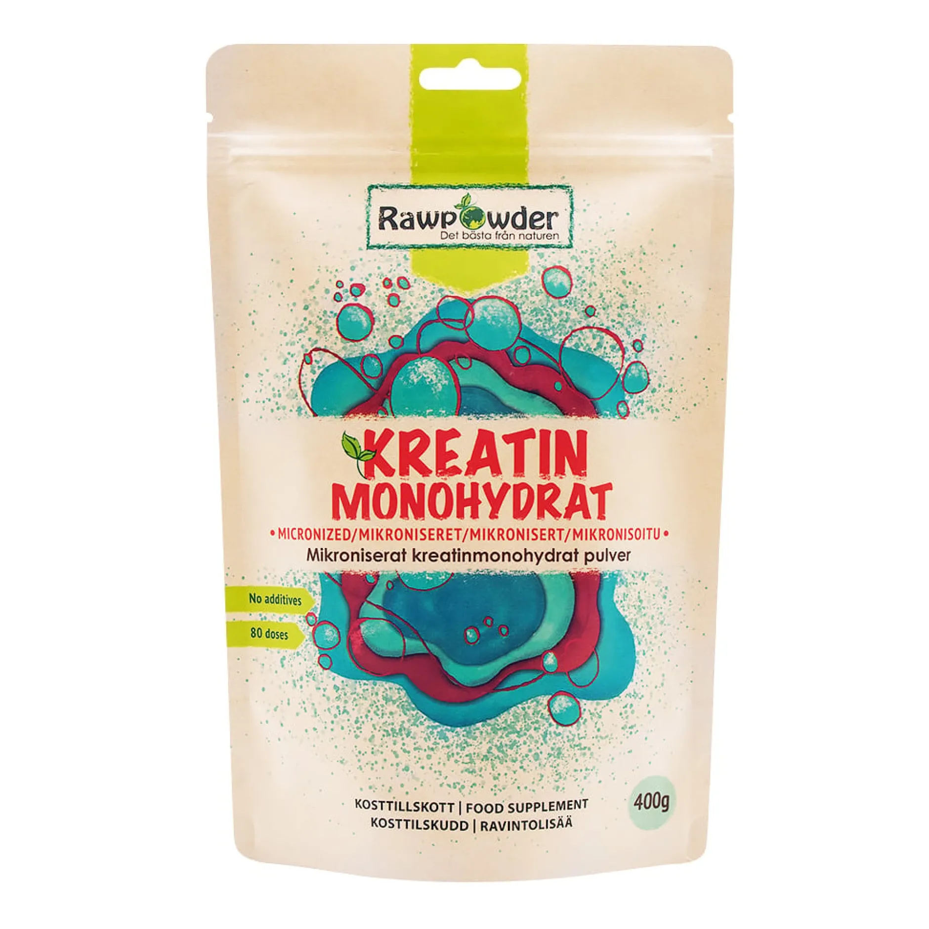 Rawpowder Mikroniserat Kreatin Monohydrat 400g