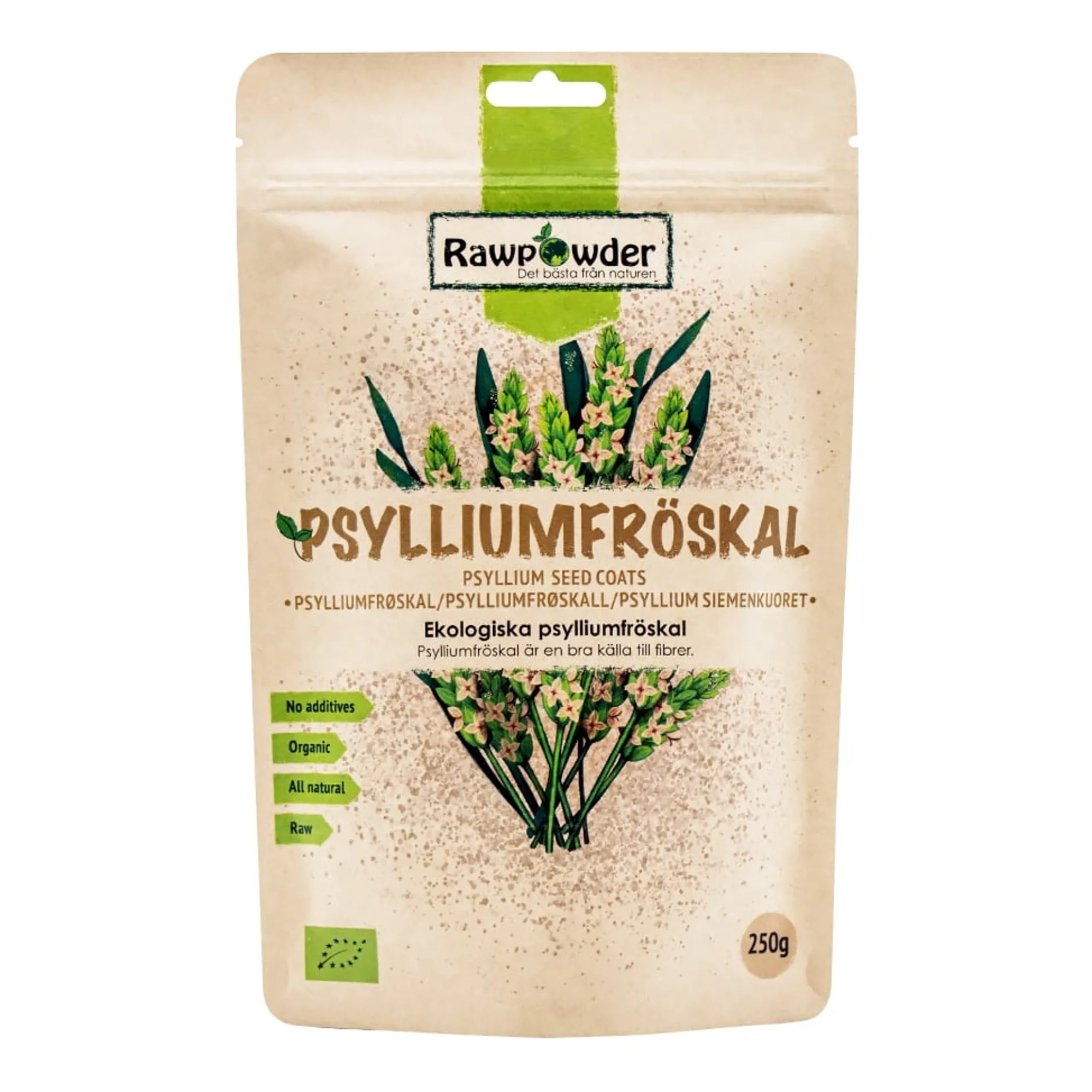 Rawpowder Psylliumfröskal 250 g