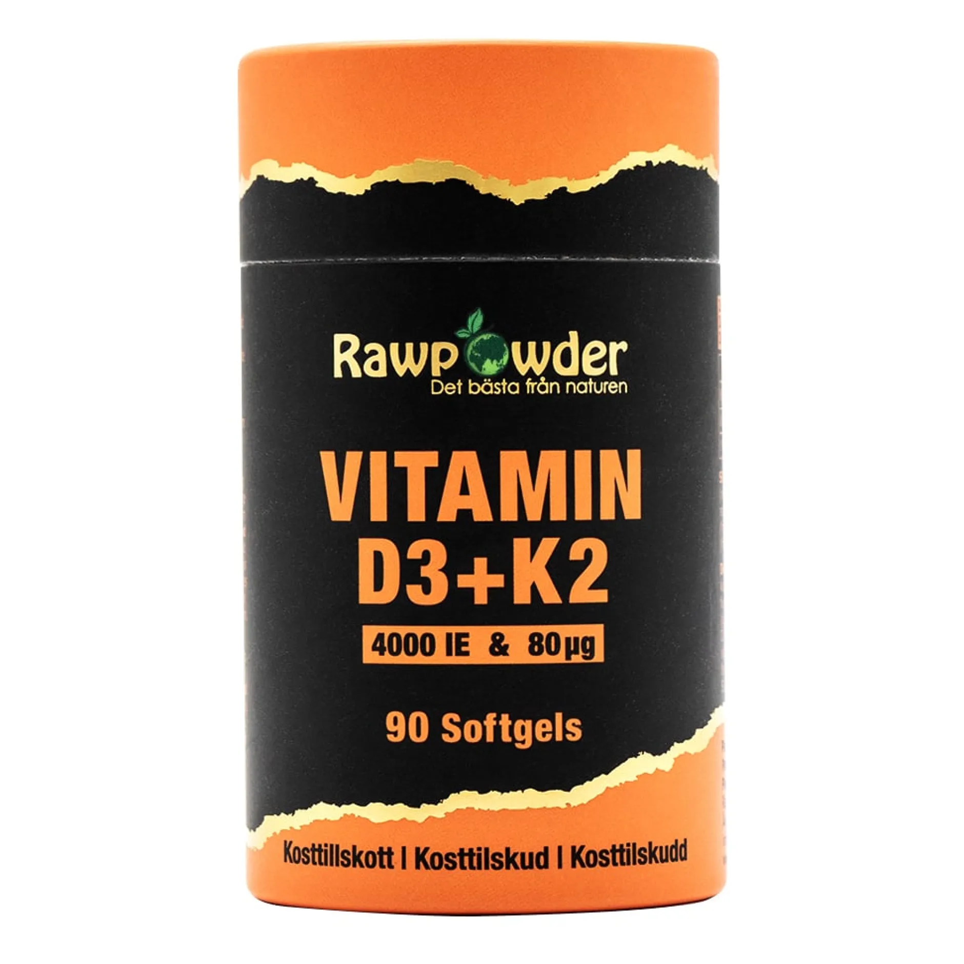 Rawpowder Vitamin D3 4000 + K2 80μg 90 softgels