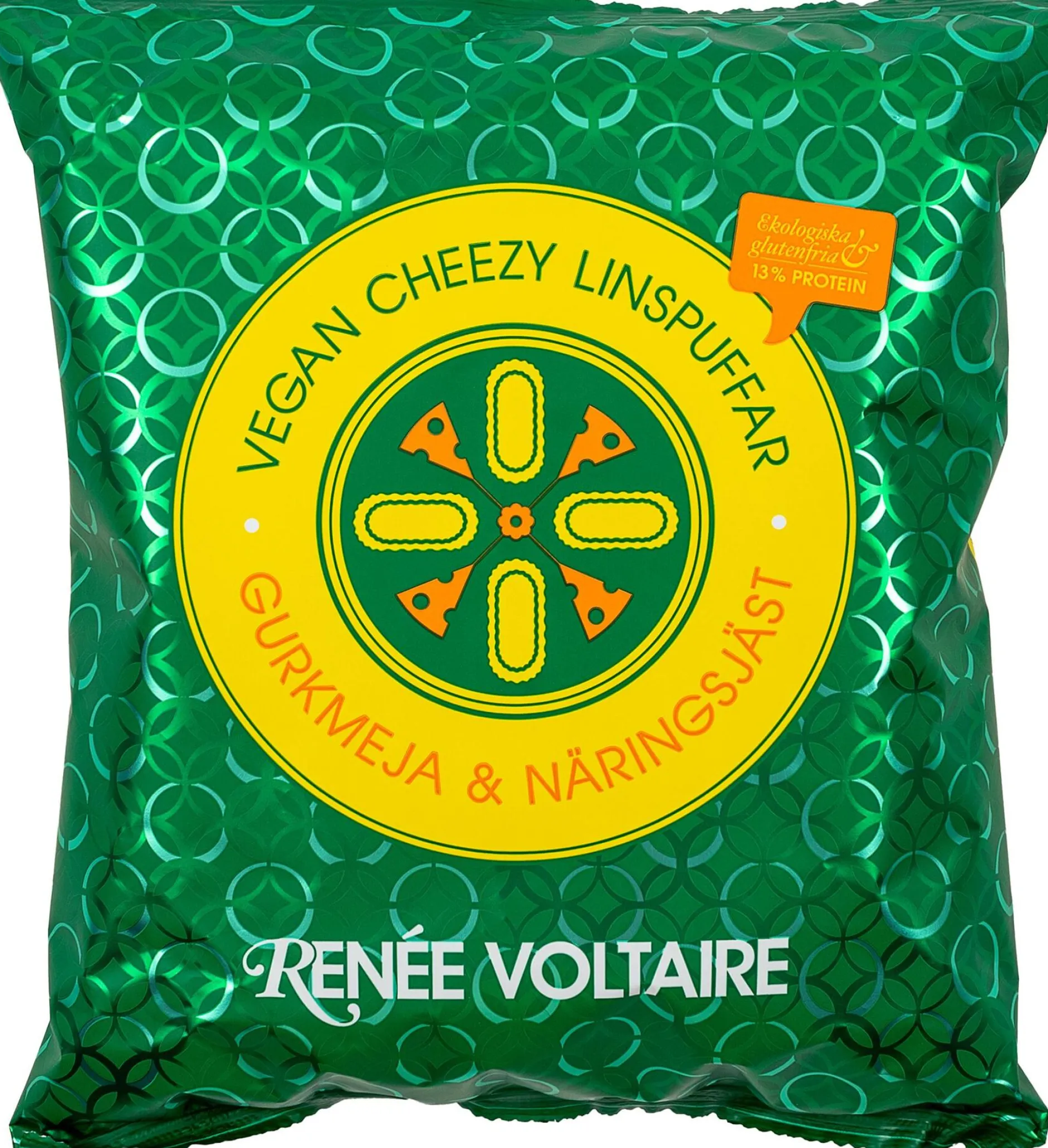 Renée Voltaire Vegan Cheezy Linspuffar EKO Gurkmeja & Näringsjäst 90 g