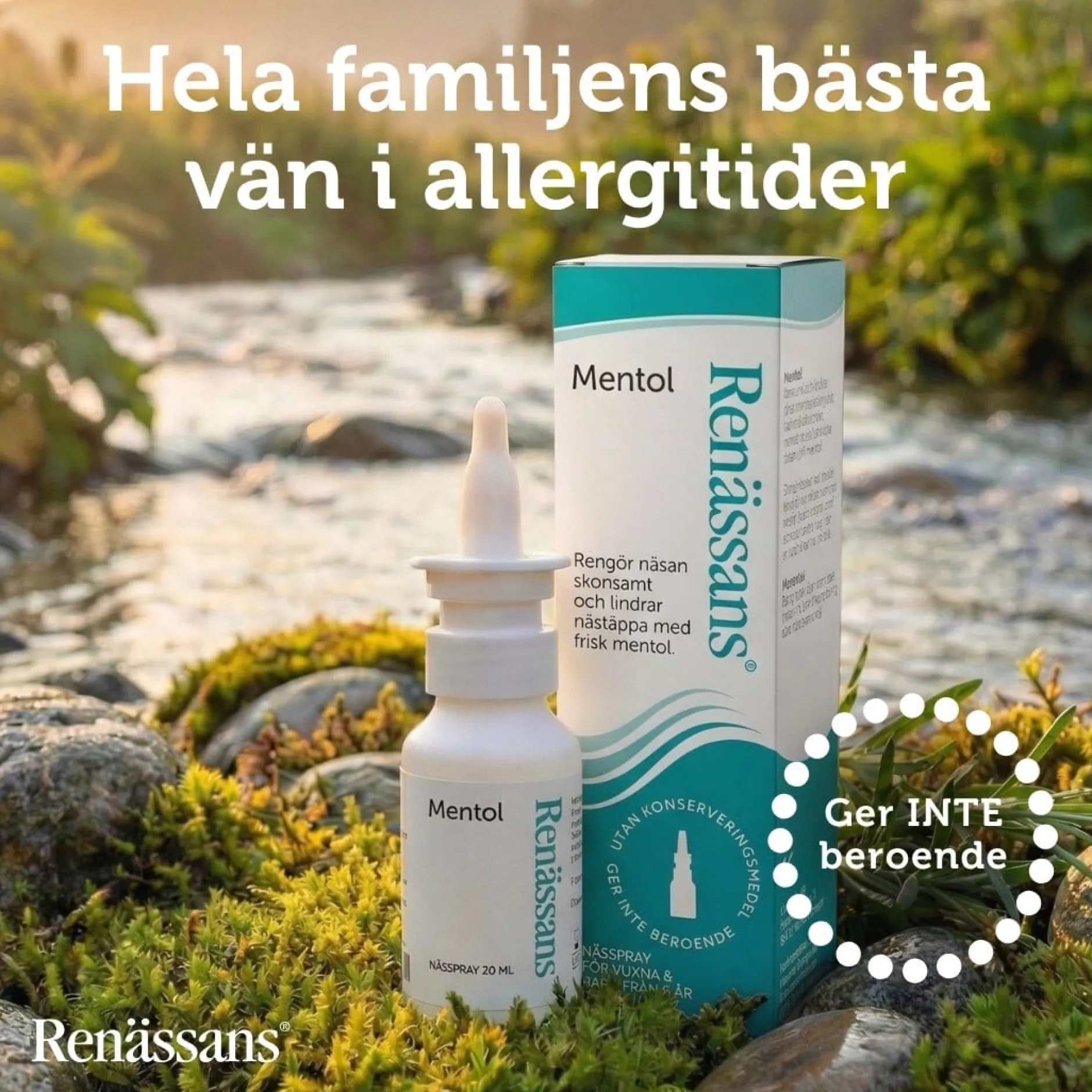 Renässans Nässpray koksaltlösning mentol 30 ml