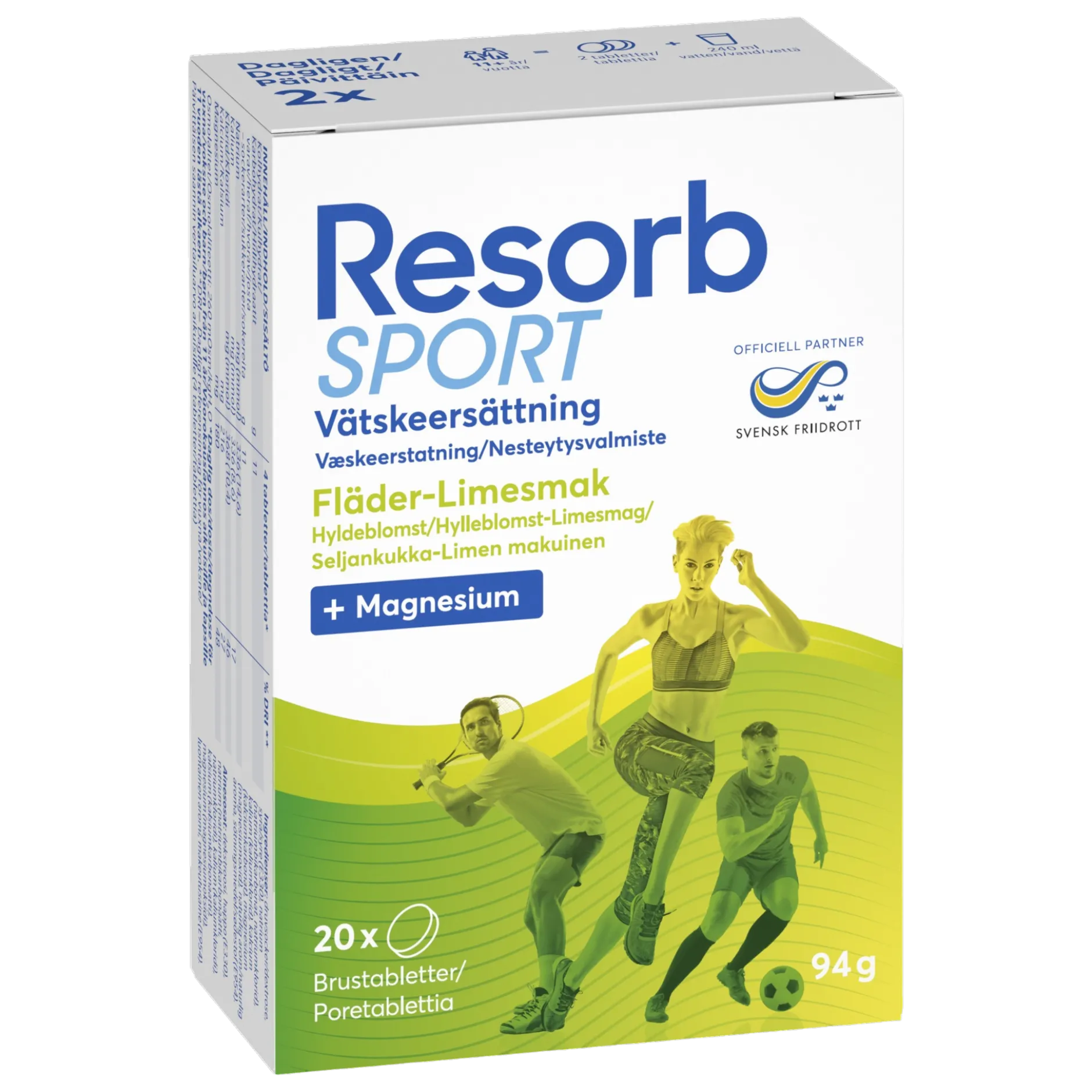 Resorb Sport Fläder/Lime 20 brustabletter