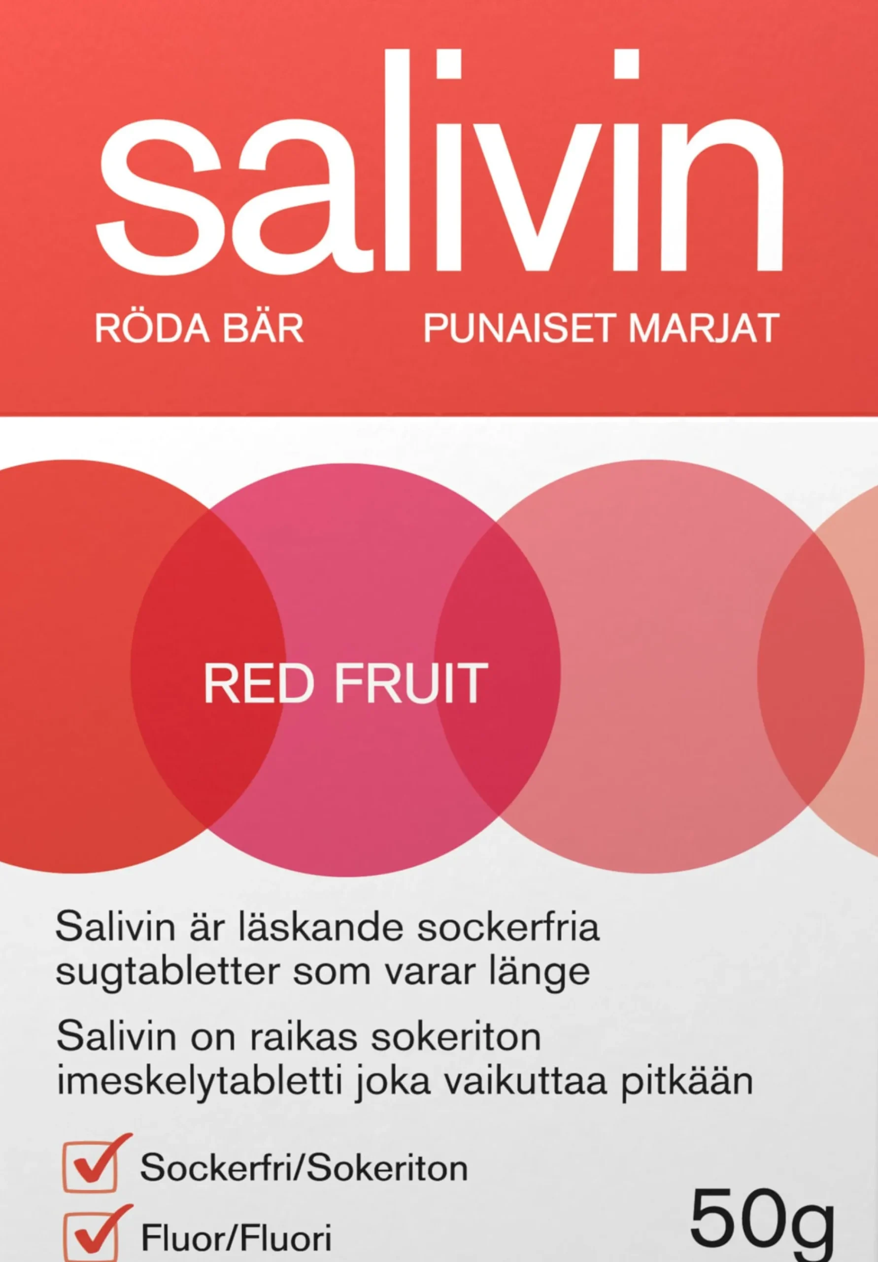 Salivin Sugtabletter Vid Muntorrhet Röda Bär 50 g