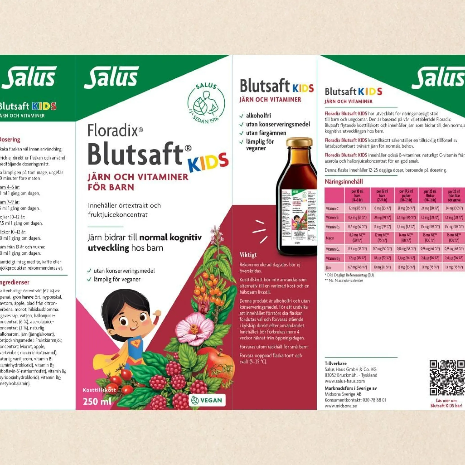 Salus Blutsaft Kids Järntillskott 250 ml
