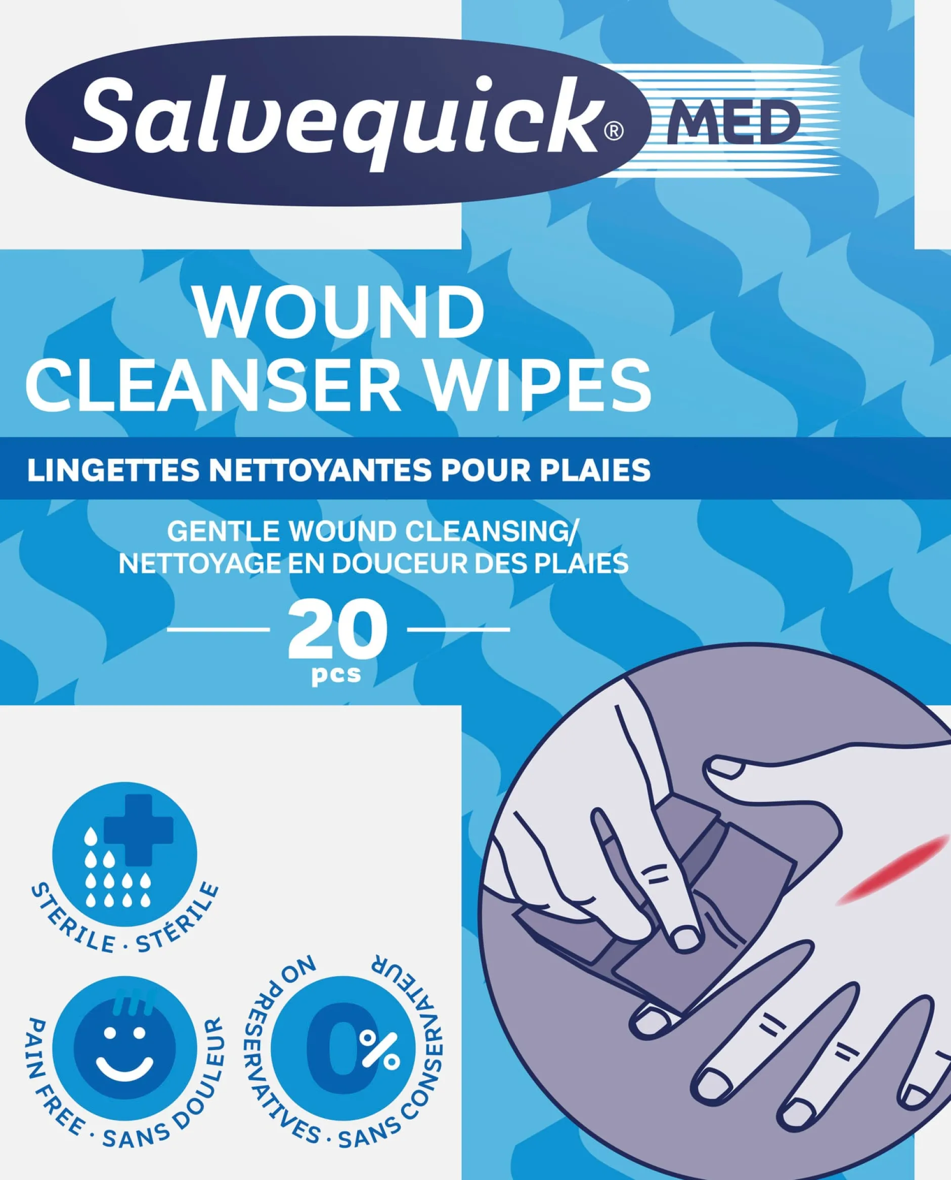 Salvequick MED Wound Cleanser Wipes 20 st