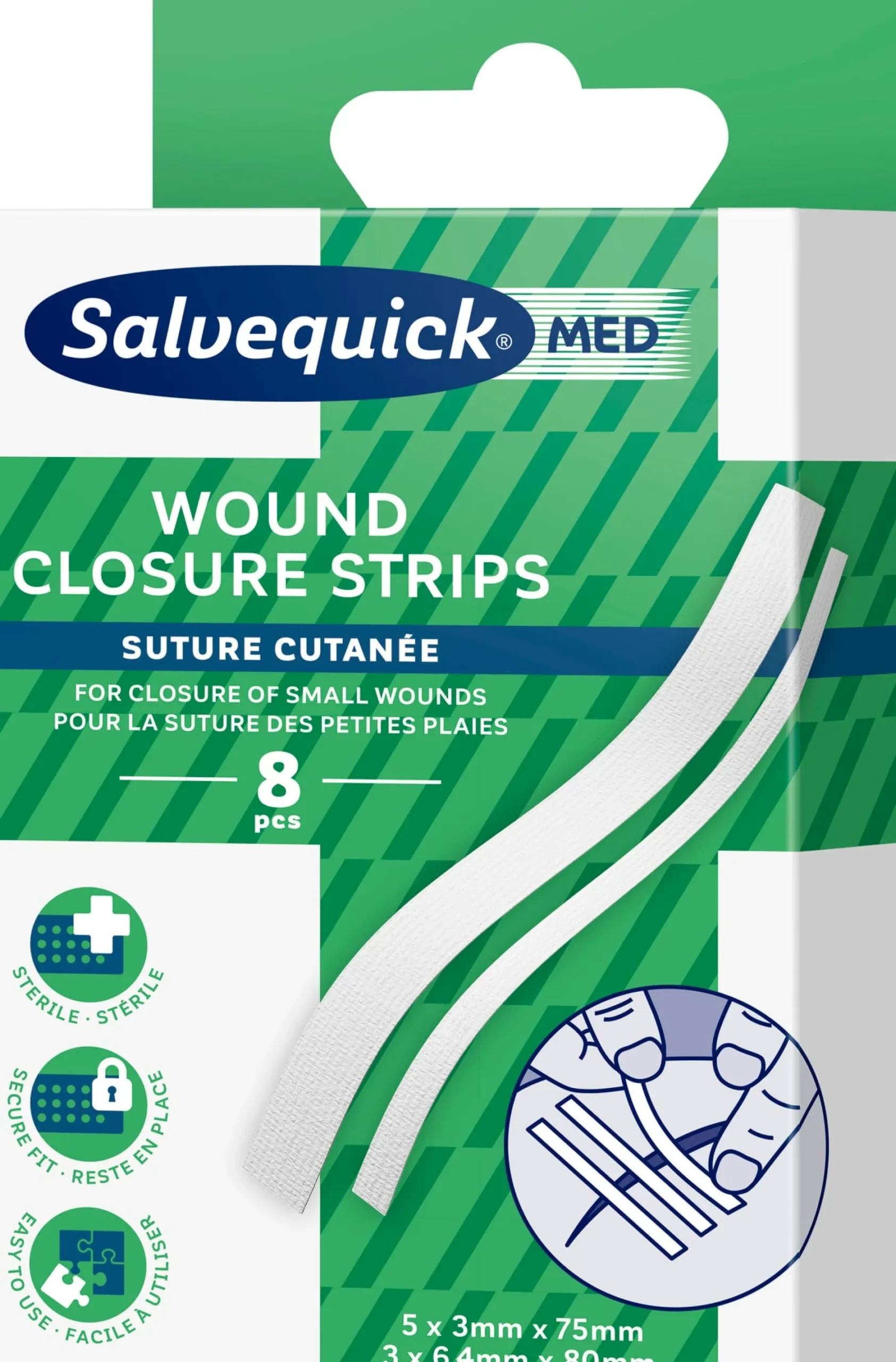 Salvequick MED Wound Closure Strips 8 st