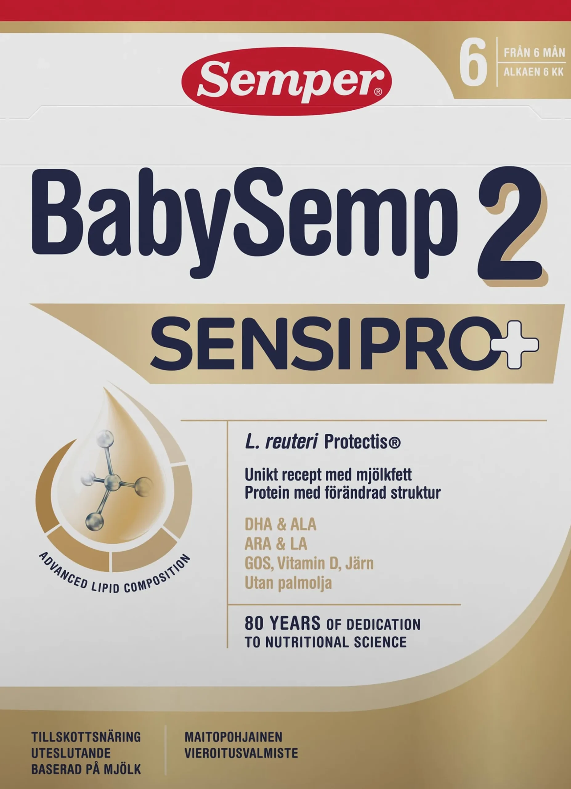Semper BabySemp 2 SensiPro+ Tillskottsnäring 700g