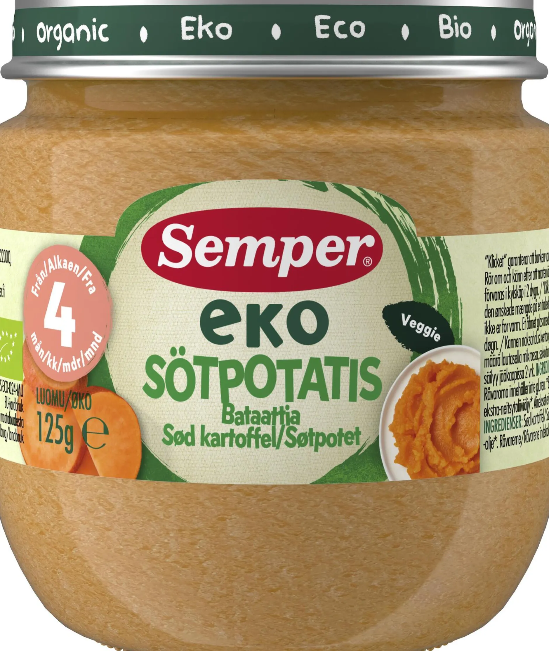 Semper EKO Sötpotatis 4 månader 125 g