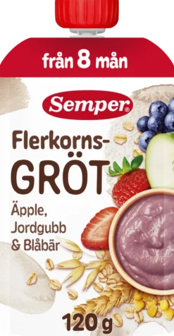 Semper Flerkornsgröt Äpple, Jordgubb & Blåbär 120 g