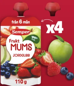Semper Fruktmums Jordgubb 6 månader 4-pack