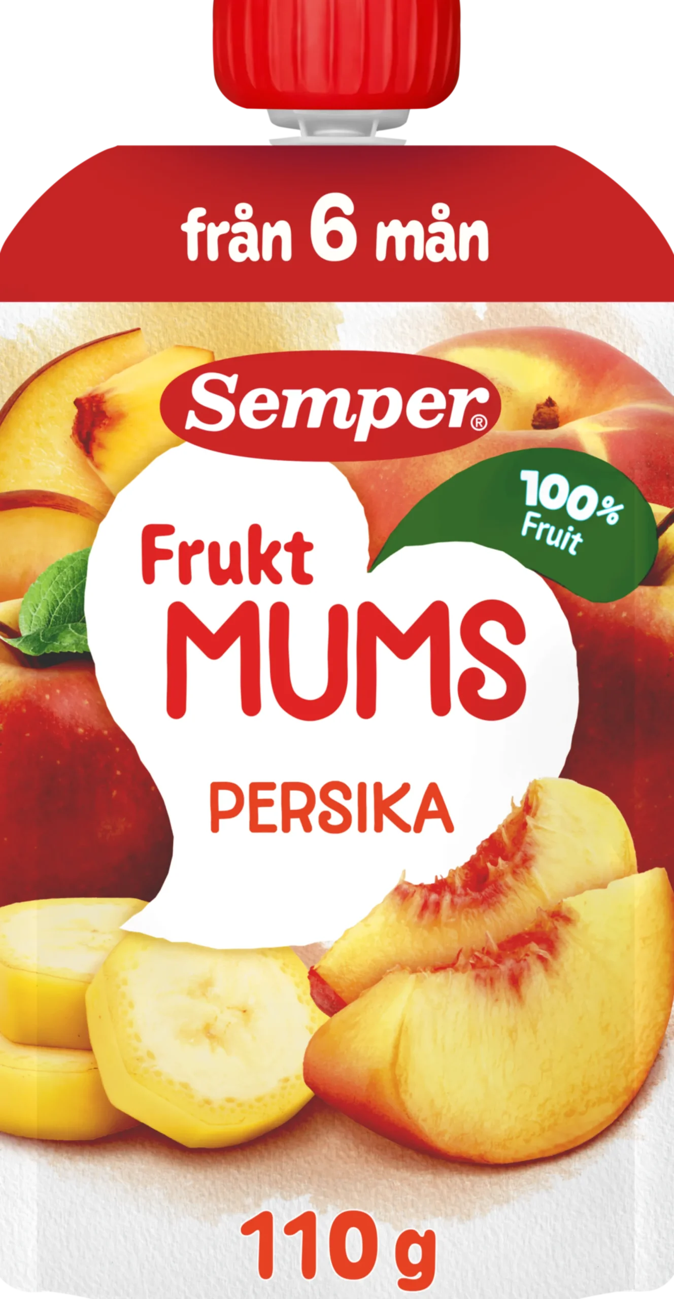 Semper Fruktmums Klämmis Persika 110 g