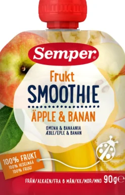 Semper Fruktsmoothie Äpple & Banan 90g