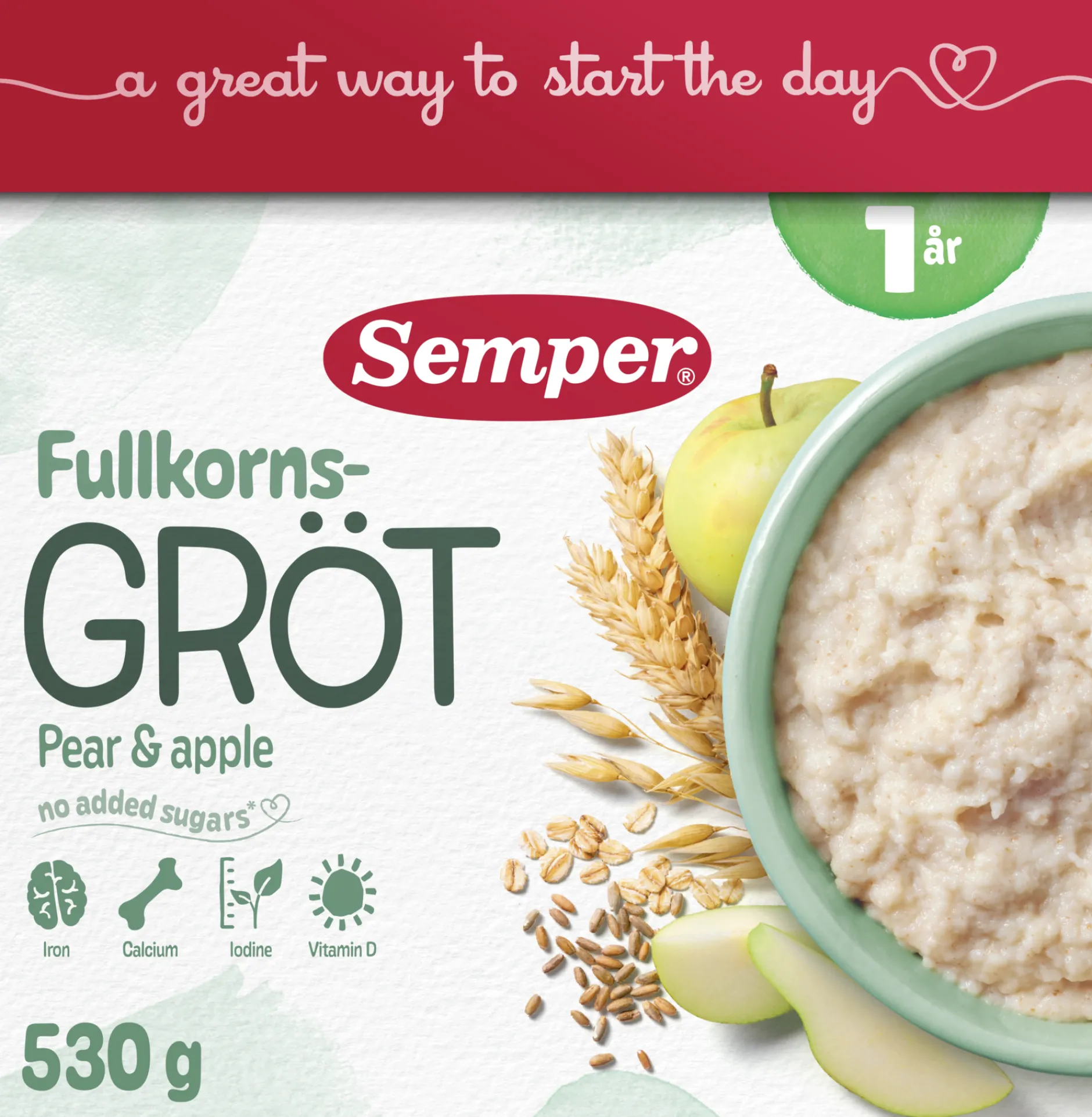 Semper Fullkornsgröt med frukt 1 år 530g