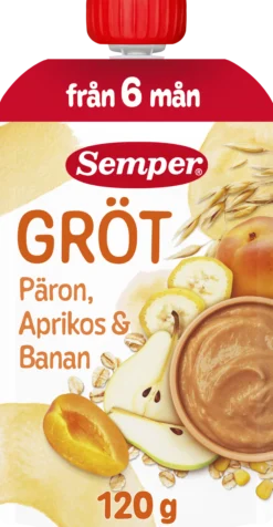 Semper Grötklämmis Päron, Aprikos & Banan 120g