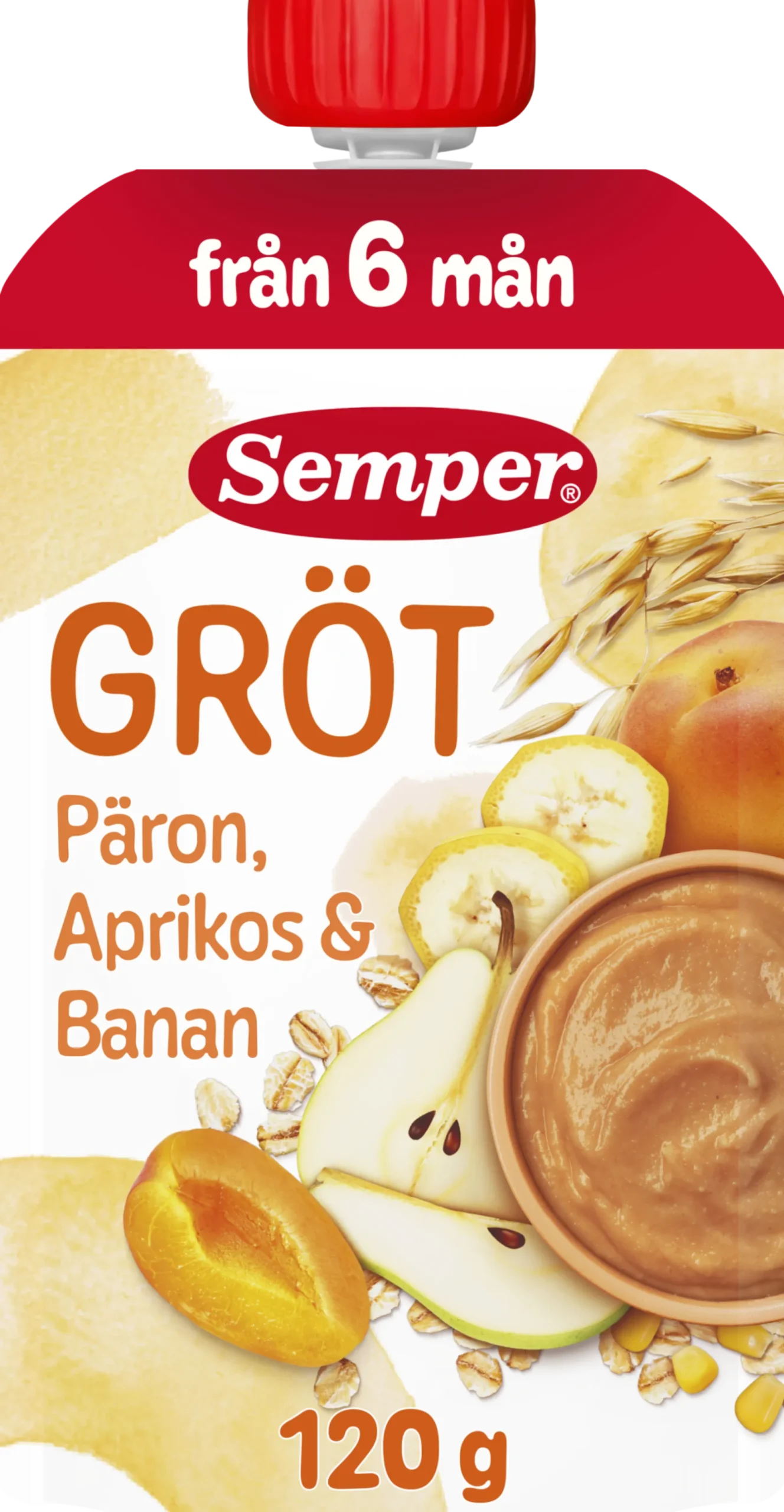 Semper Grötklämmis Päron, Aprikos & Banan 120g