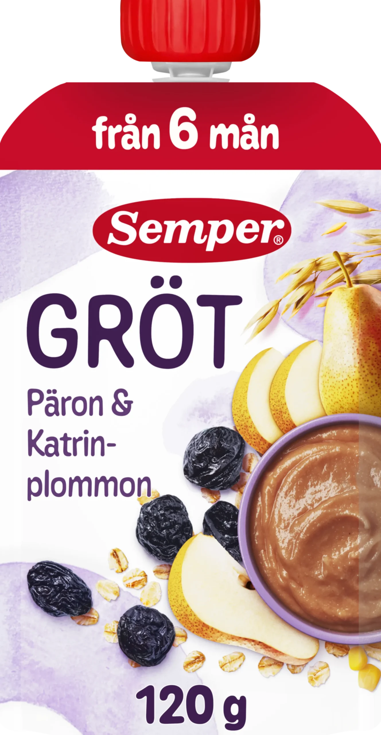 Semper Grötklämmis Päron & Katrinplommon 6 månader 120 g