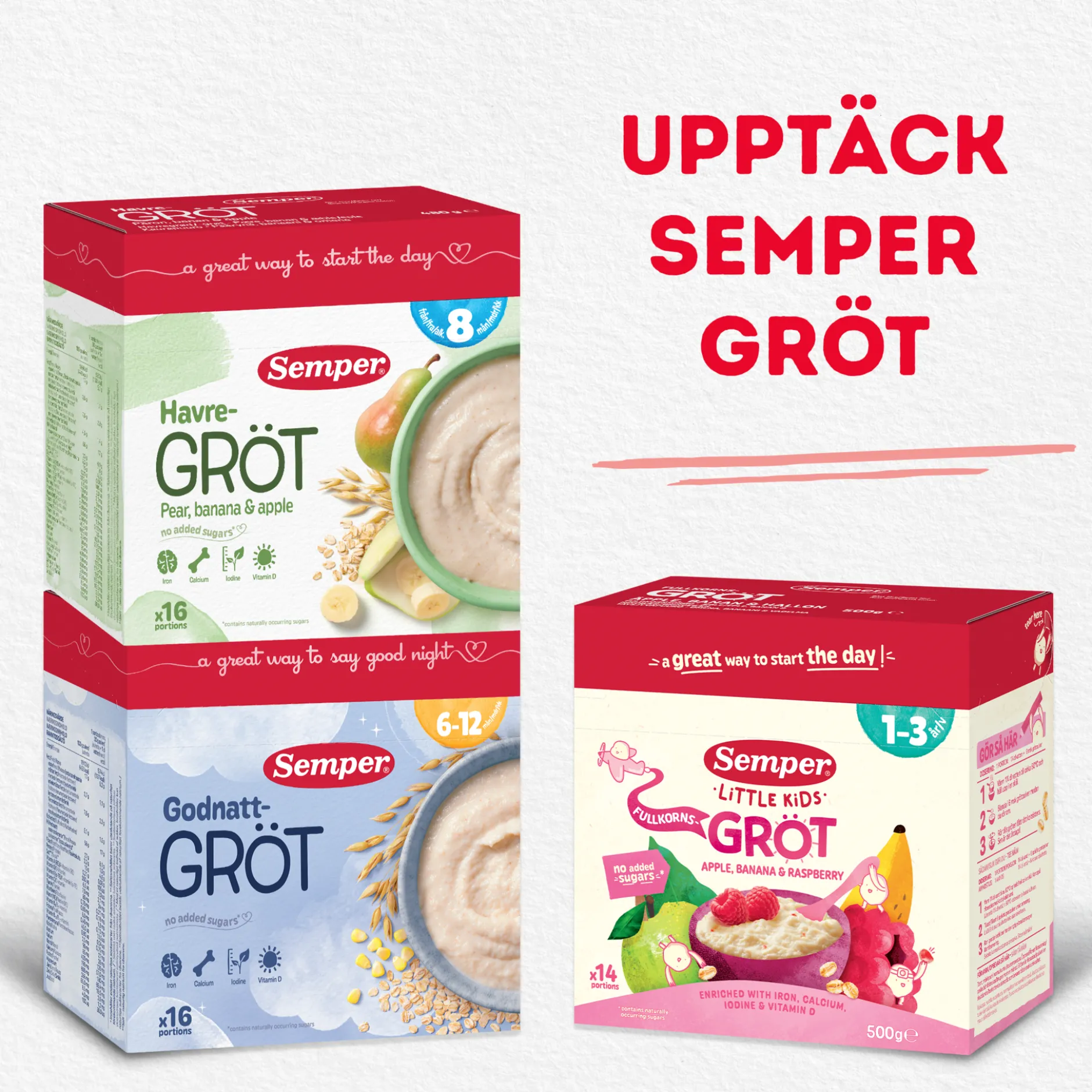 Semper Havregröt Mild & Naturell, 4 mån 480 g