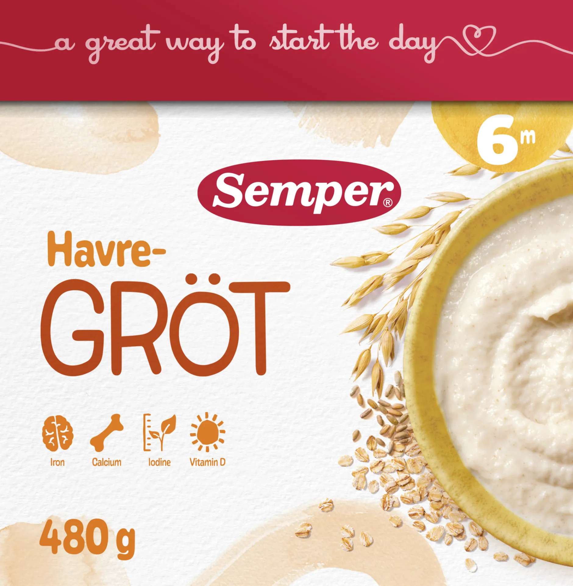 Semper Havregröt Mild & Naturell 480 g
