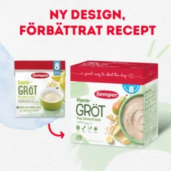 Semper Havregröt päron, banan & äpple från 8 månader 480 g