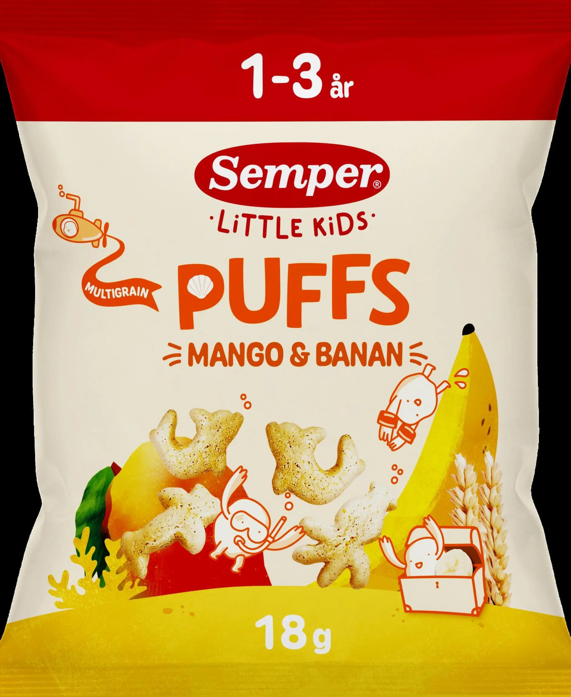Semper Multigryn Puffs Mango Barn 1-3 år 18 g