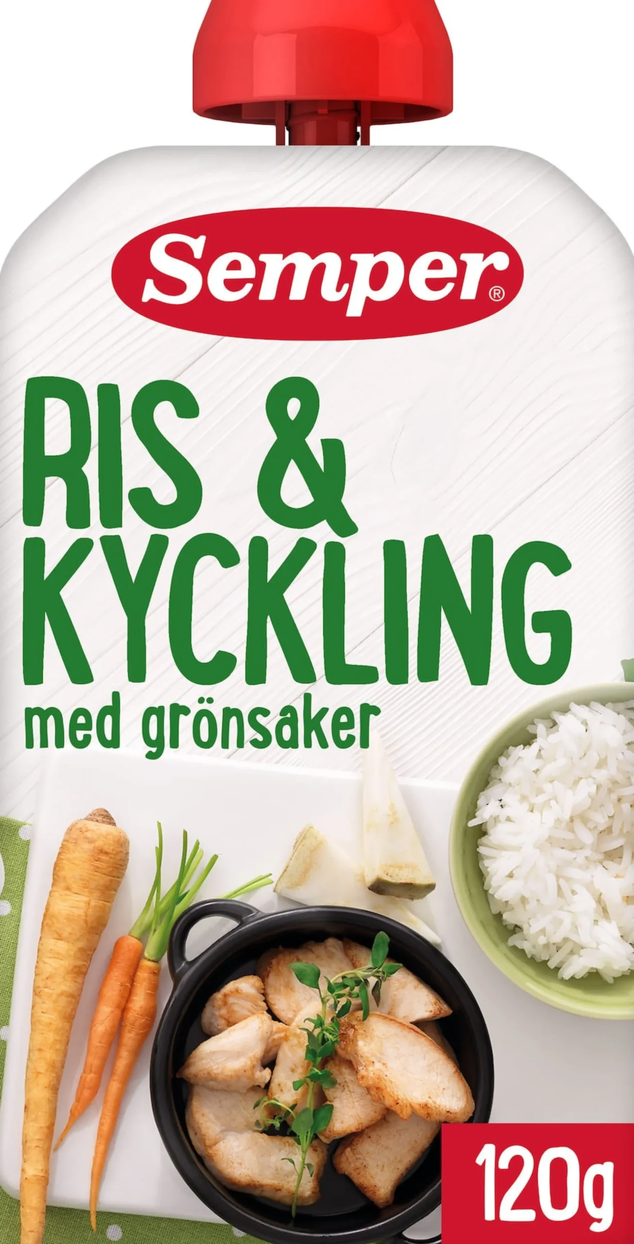 Semper Ris & Kyckling med grönsaker 6 Mån 120g