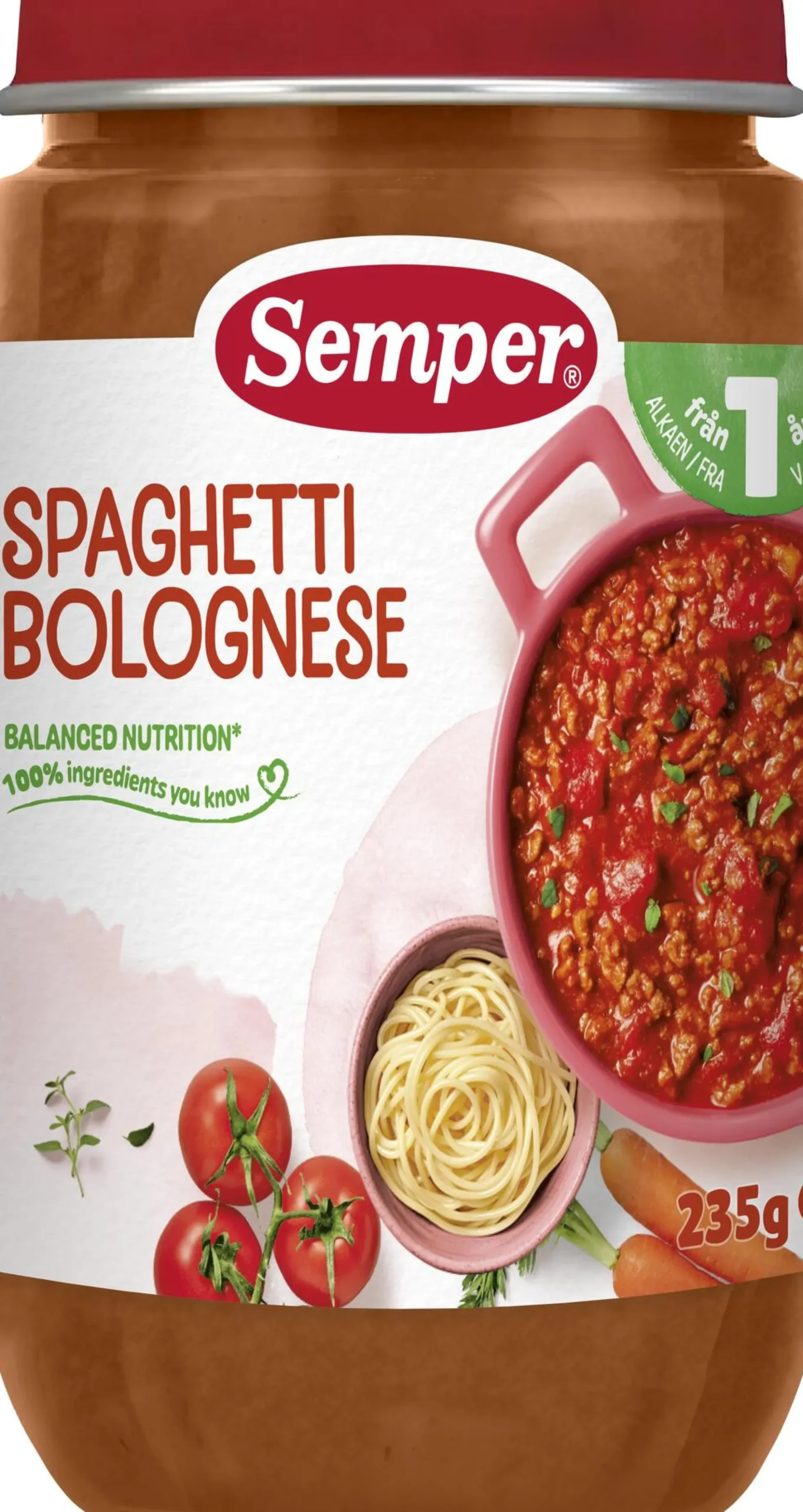 Semper Spaghetti Bolognese 1 år 235 g