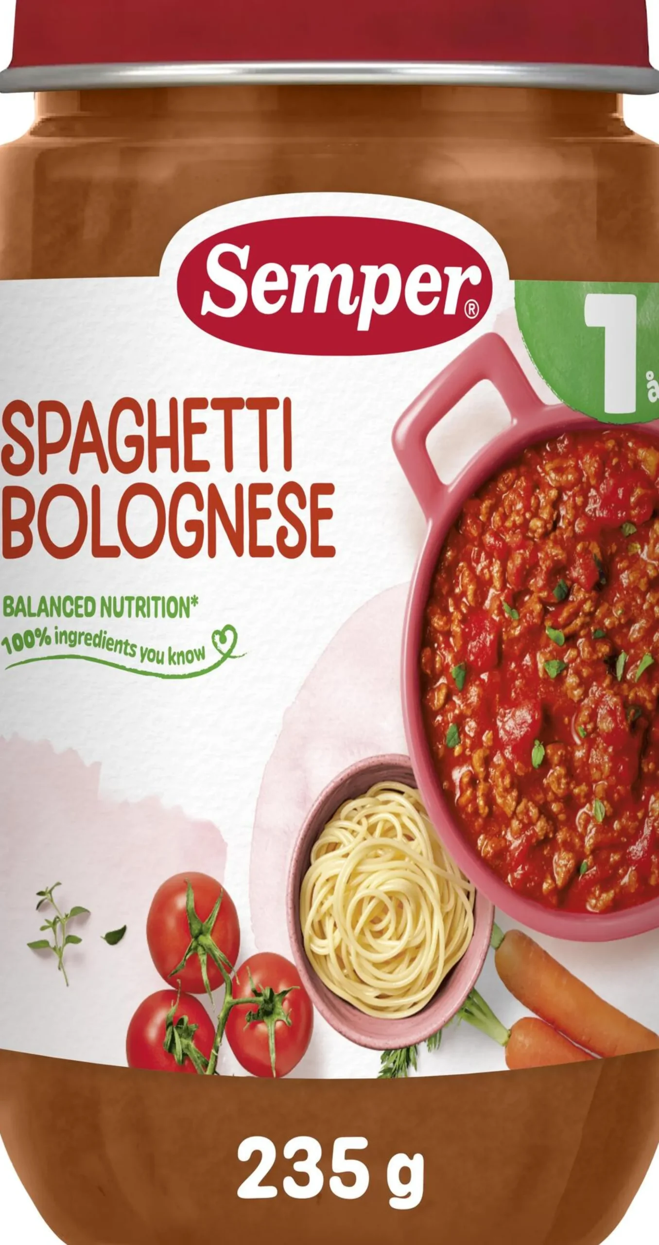 Semper Spaghetti Bolognese 1 år 235 g