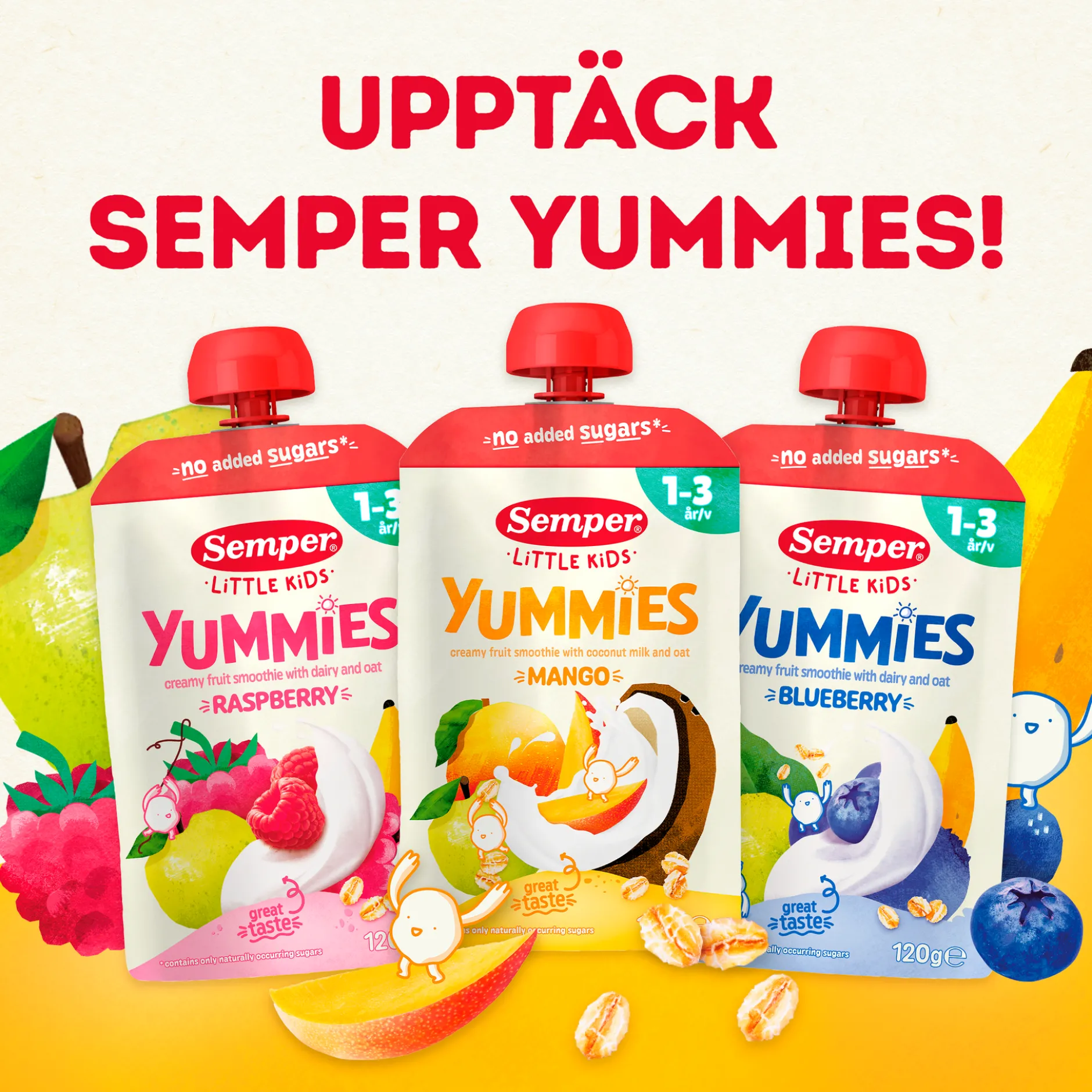 Semper Yummies Hallon 1-3 år