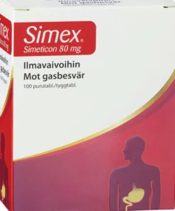 Simex Mot Gasbesvär Simetikon 80 mg 100 tuggtabletter