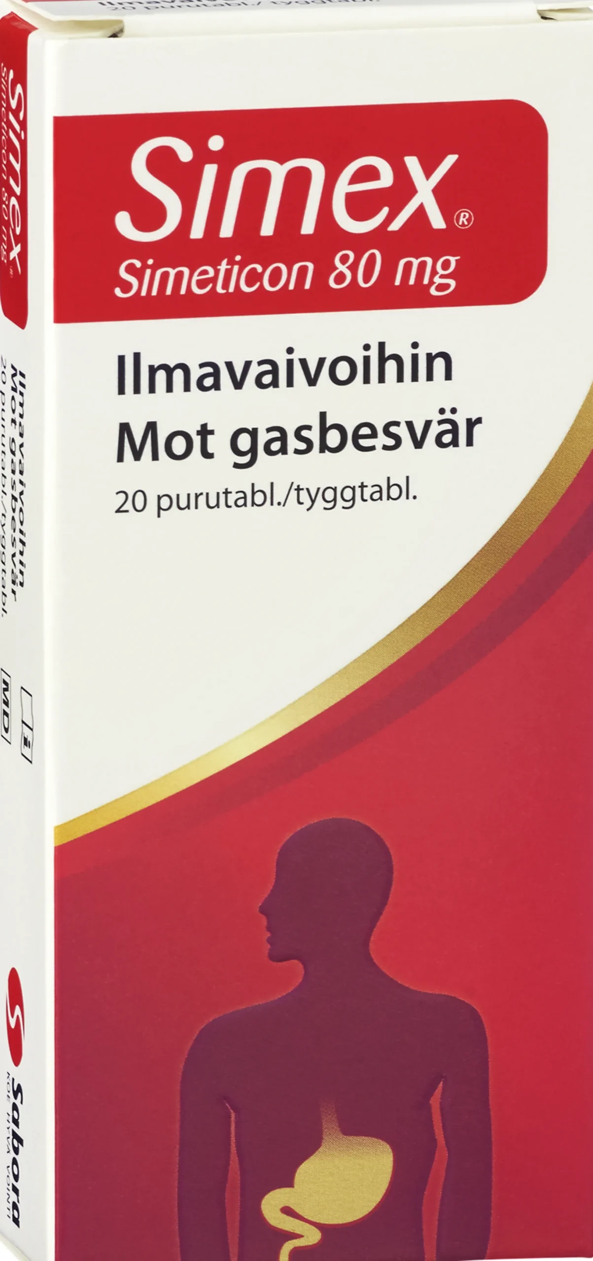 Simex Mot Gasbesvär Simetikon 80 mg 20 tuggtabletter