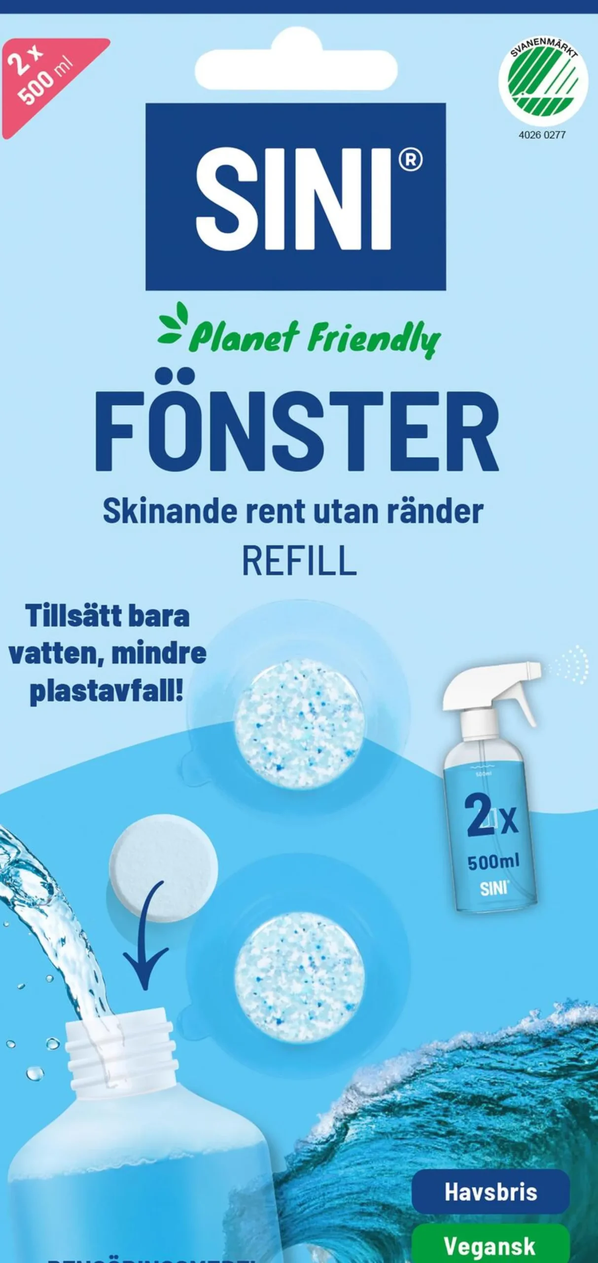 SINI Rengöringstablett Fönster refill 2-pack