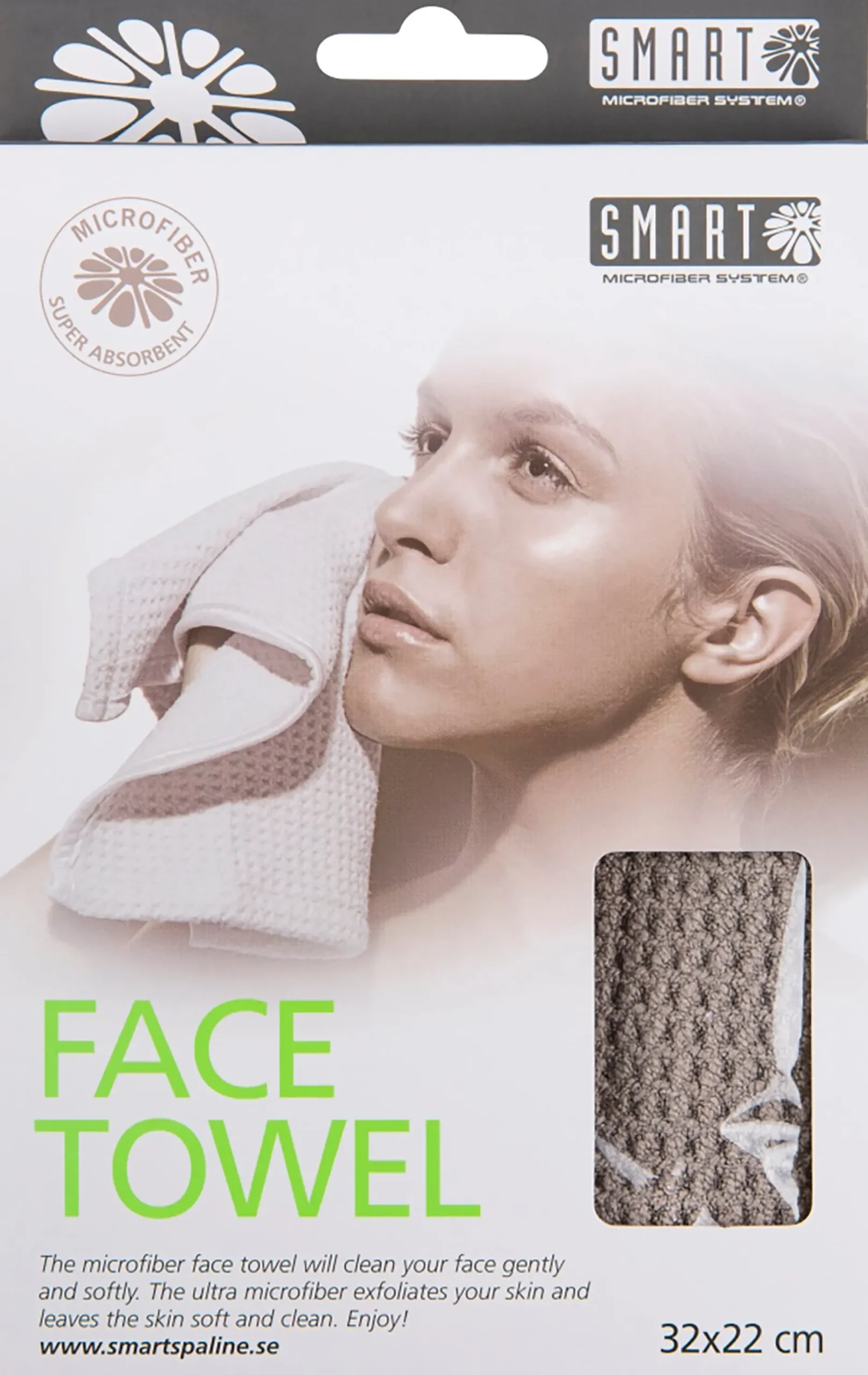 Smart Microfiber Face Towel Grå 1 st