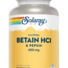 Solaray Betain HCI & Pepsin 100 kapslar