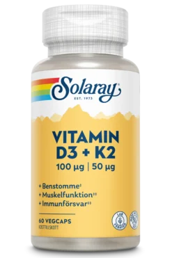 Solaray Vitamin D3 & K2 60 kapslar
