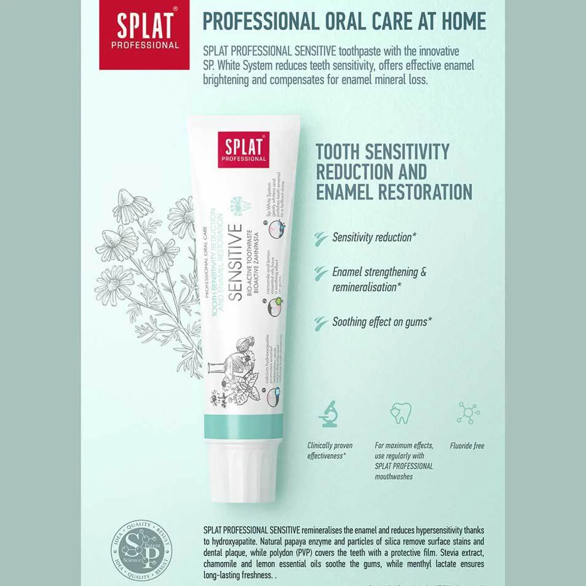 Splat Sensitive Hydroxiapatit Tandkräm 100 ml