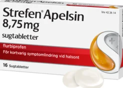 Strefen Apelsin 8,75 mg flurbiprofen 16 sugtabletter