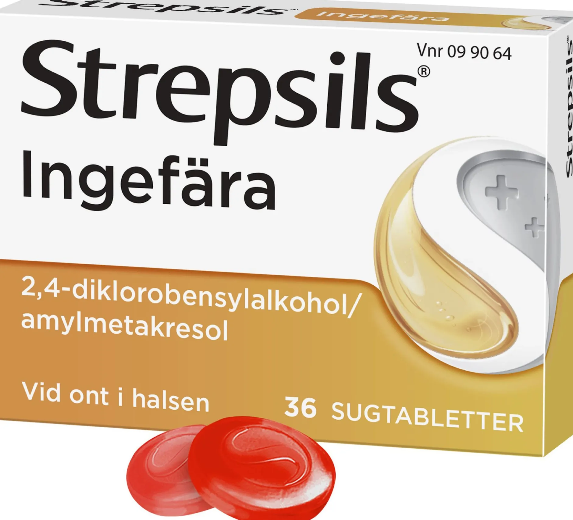 Strepsils Ingefära 36 sugtabletter