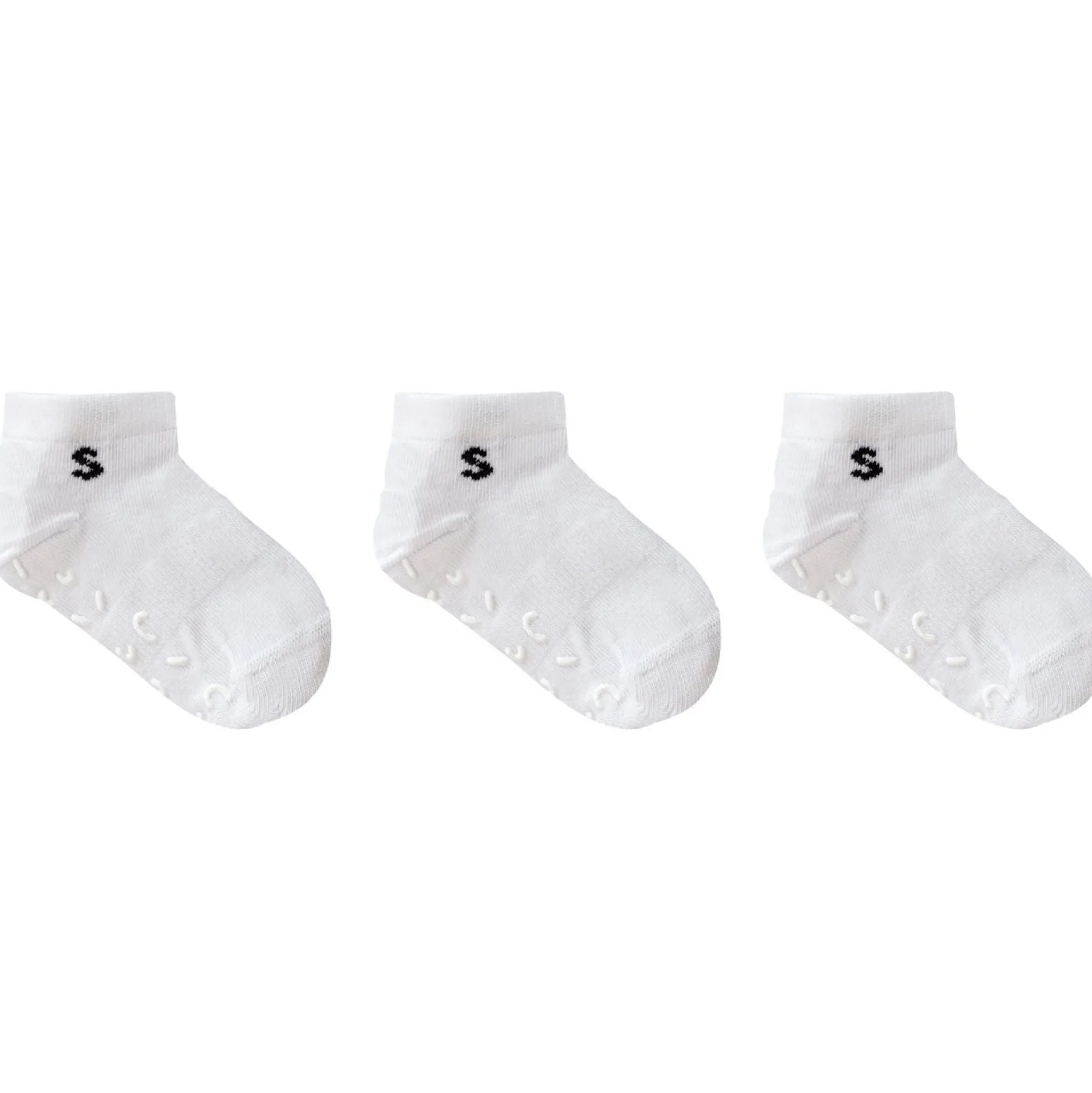 Stuckies Sneaker Socks White 22/24 Anti-Slip