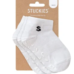Stuckies Sneaker Socks White 19/21 Anti-Slip