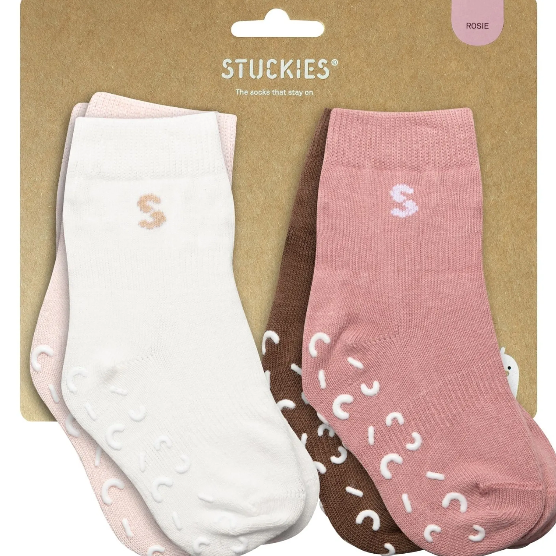 Stuckies Strumpor i bomull Rosie 16/18 Anti-Slip 4-pack
