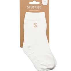 Stuckies Strumpor i bomull White 19/21 Anti-Slip 1-pack