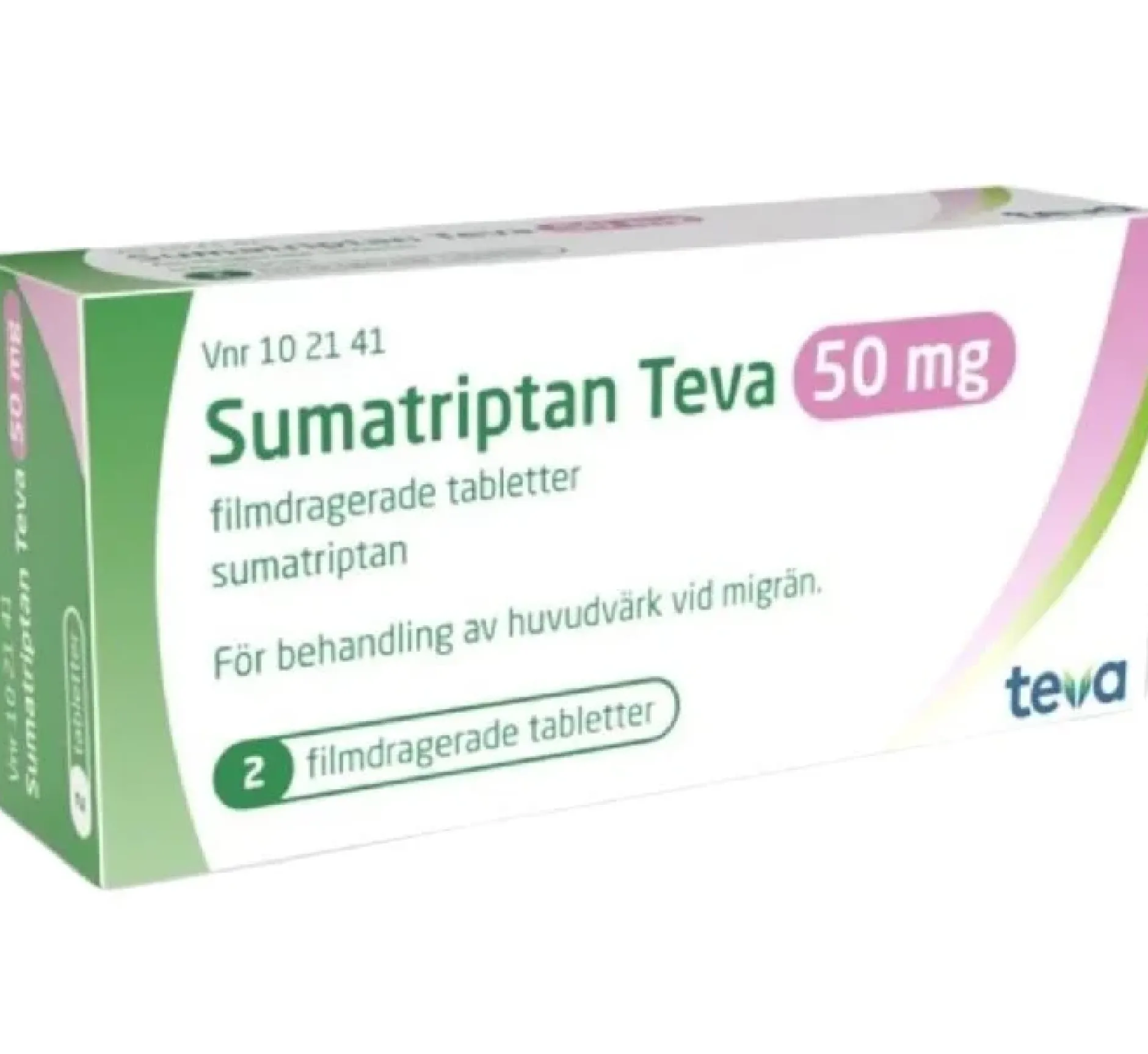 Sumatriptan Teva 50mg 2 tabletter