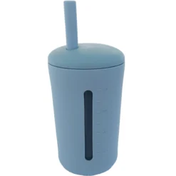 Summerville Mugg med Sugrör Silikon Stone Blue 200 ml