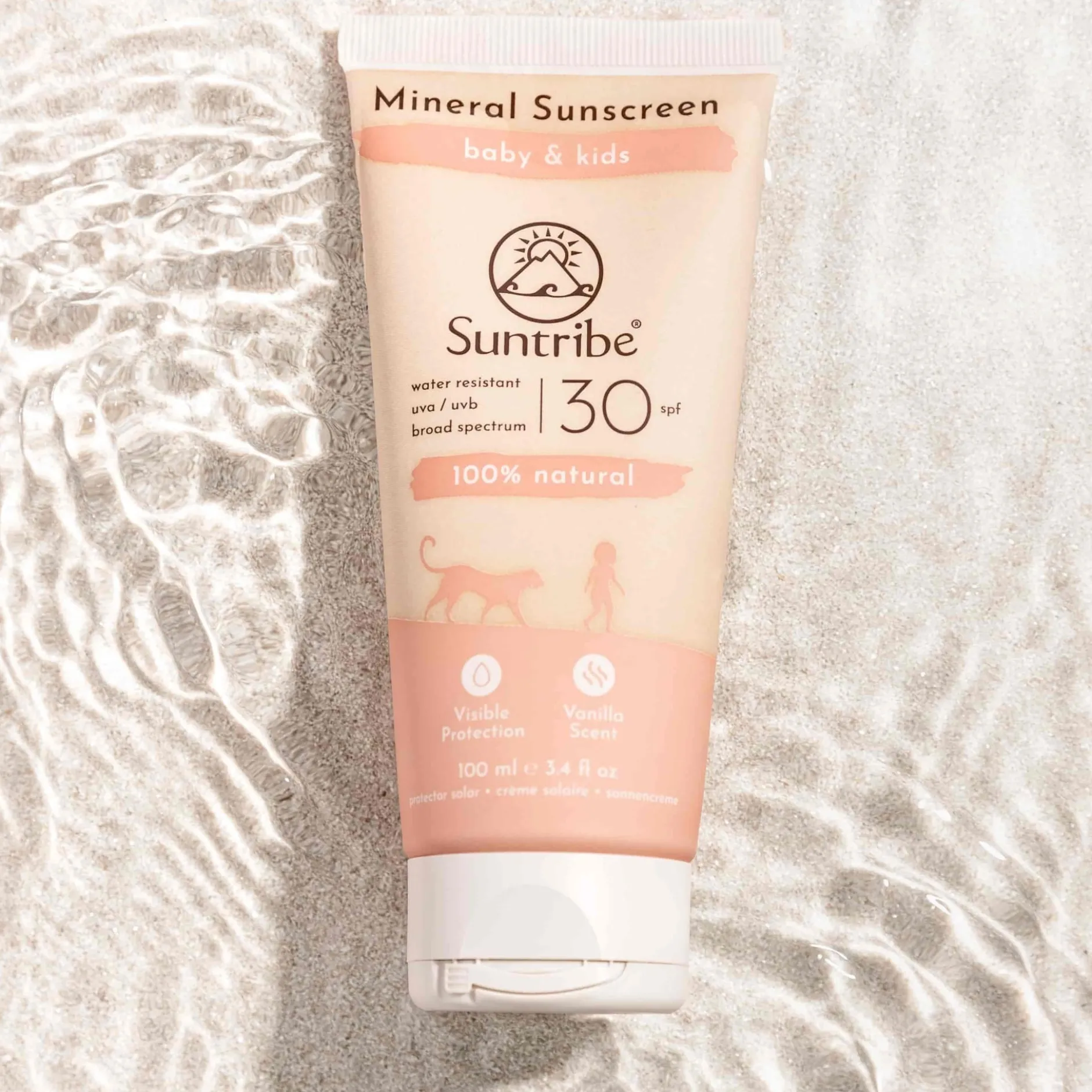 Suntribe All Natural Mineral KIDS Vanilla Sunscreen SPF30 100ml