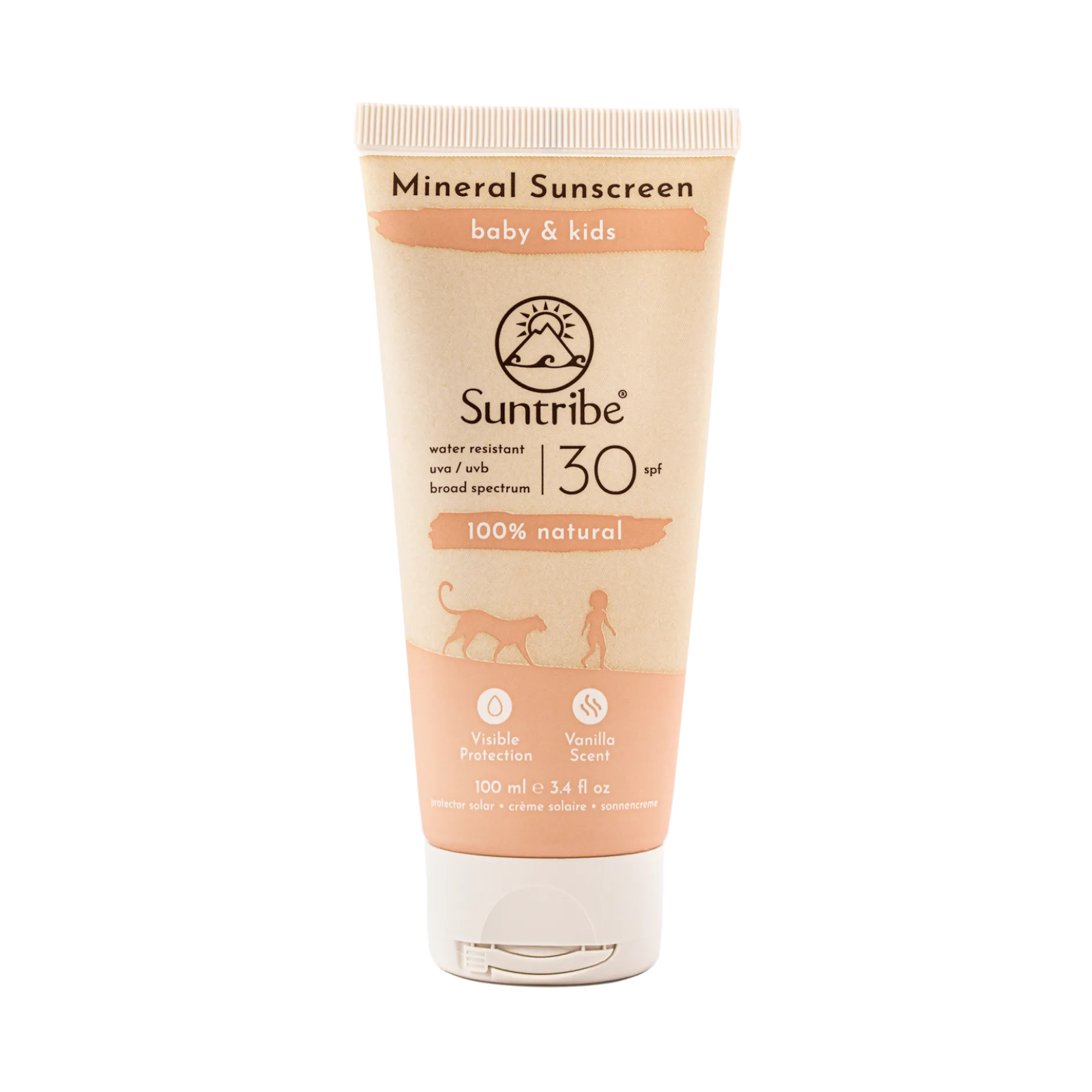 Suntribe All Natural Mineral KIDS Vanilla Sunscreen SPF30 100ml