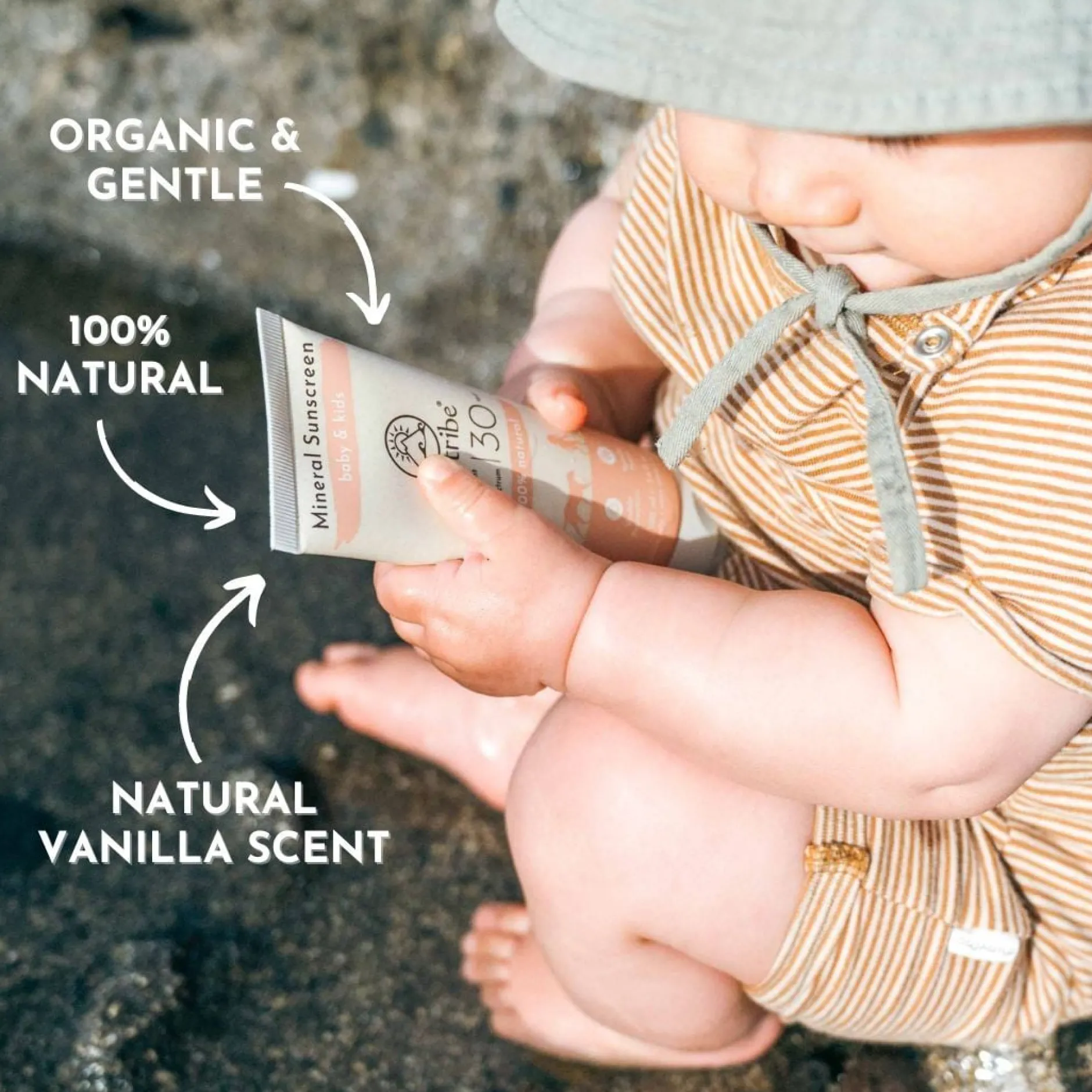 Suntribe All Natural Mineral KIDS Vanilla Sunscreen SPF30 100ml
