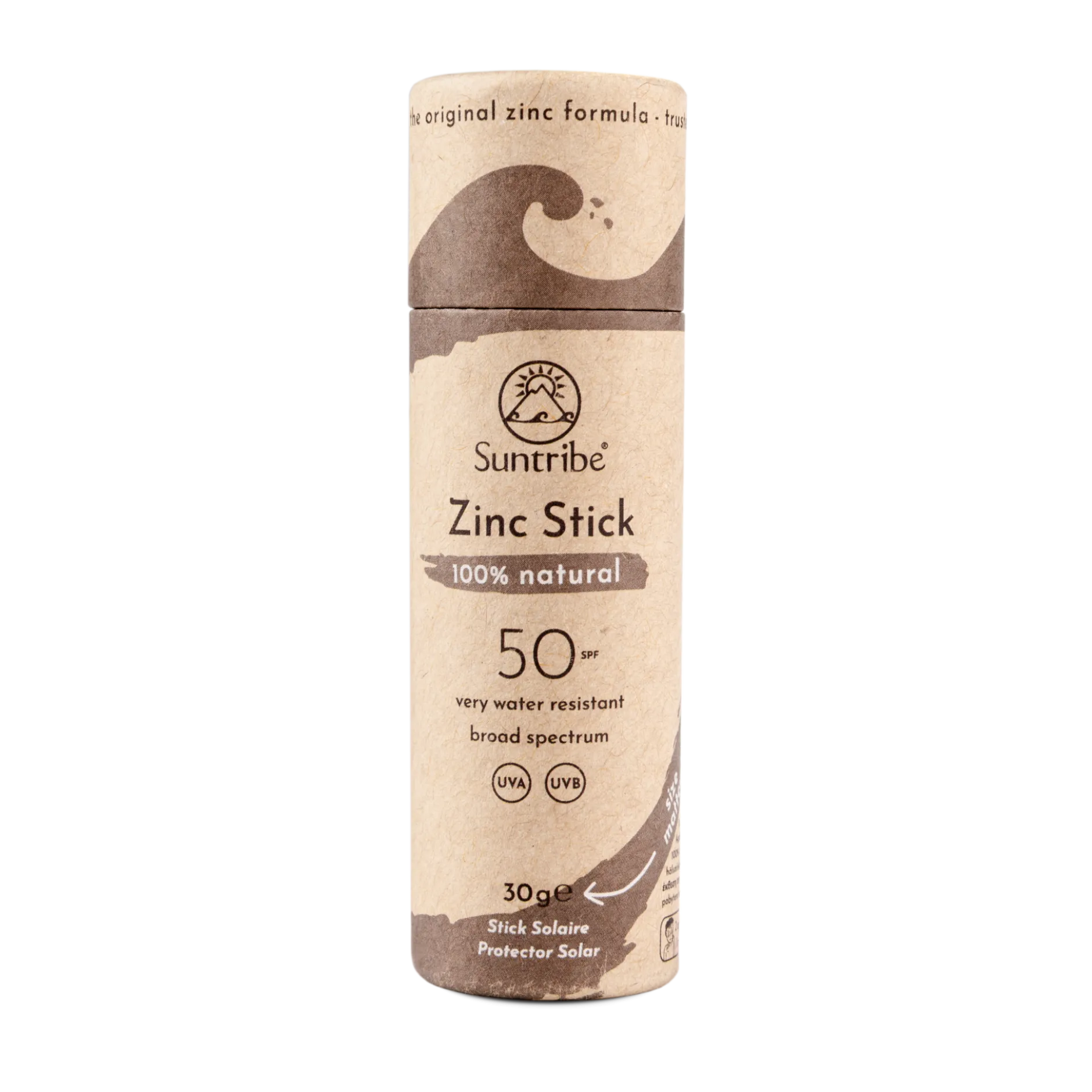 Suntribe Natural Mineral Zinc Sun Stick SPF 50 (30 g), Tinted